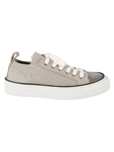 Brunello Cucinelli Monili-detailed Lurex Sneakers In Multi