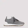 Brunello Cucinelli Monili Suede-trimmed Sneakers In Grey