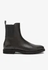Brunello Cucinelli Shiny Leather Boots In Brown
