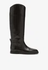 Brunello Cucinelli Brown Leather Boots With Shiny Detail In Brown