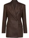 Brunello Cucinelli Women Shiny Linen Jacket With Shiny Details