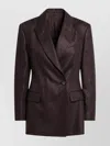 Brunello Cucinelli Double-breasted Linen Jacket In Brown