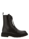 Brunello Cucinelli 'shiny Loop Detail' Combat Boots In Black
