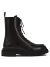 Brunello Cucinelli "shiny Loop Detail" Lace-up Ankle Boots In Brown