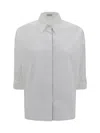 Brunello Cucinelli Women Shiny Monili Shirt In Bianco