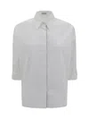 Brunello Cucinelli Women Shiny Monili Shirt In Bianco