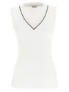 Brunello Cucinelli Stretch-cotton V-neck Top