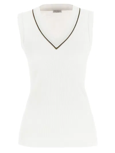 BRUNELLO CUCINELLI SHINY PIPING TOP
