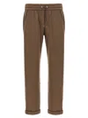 Brunello Cucinelli Comfort Cotton And Silk Wide Pantss In Brown