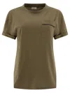 Brunello Cucinelli Women's "shiny Pocket Detail" T-shirt