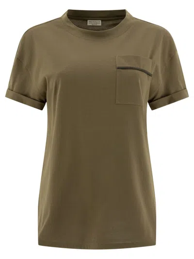 Brunello Cucinelli Cotton Jersey T-shirt In Green