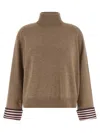 Brunello Cucinelli Shiny Shirt Details Sweaters And Cardigans Brown In Brown