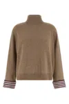 Brunello Cucinelli Shiny Shirt Details Sweaters And Cardigans Brown In Brown