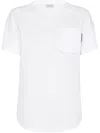 Brunello Cucinelli Relaxed-fit White Cotton T-shirt With Chest Pocket In White