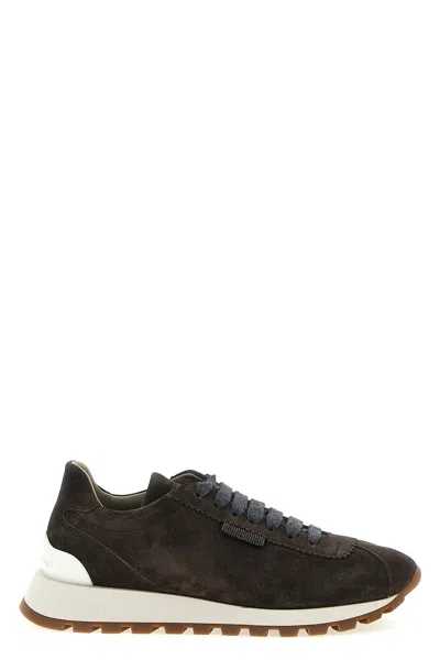 BRUNELLO CUCINELLI SHINY TAB SNEAKERS