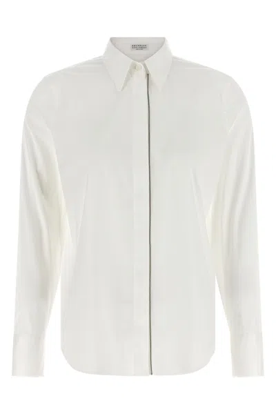 Brunello Cucinelli 'shiny Trim' Shirt In White