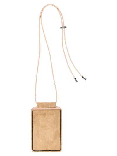 Brunello Cucinelli Shiny Trim Smartphone Holder In Pink