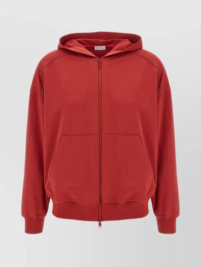 Brunello Cucinelli Shiny Trims Hooded Sweatshirt