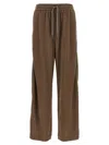 Brunello Cucinelli Elastic Waistband Wide Leg Trousers With Side Stripe Detail