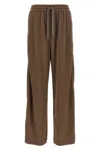 Brunello Cucinelli 'shiny Trims' Joggers In Brown