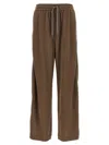 Brunello Cucinelli Elastic Waistband Wide Leg Trousers With Side Stripe Detail