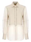 Brunello Cucinelli Monili-chain Panelled Shirt In Neutrals