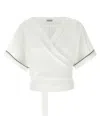 Brunello Cucinelli Techno Cotton-blend Poplin Kimono Top