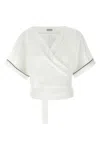 Brunello Cucinelli Techno Cotton-blend Poplin Kimono Top