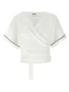 Brunello Cucinelli Monili Embellished Cropped Blouse