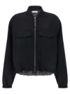 Brunello Cucinelli Oversized Virgin Wool Jacket With Ribbed Collar In Black