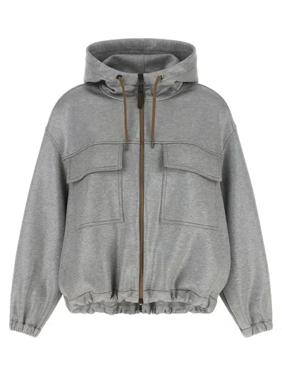 BRUNELLO CUCINELLI BRUNELLO CUCINELLI 'SHINY ZIPPER PULL' BOMBER JACKET