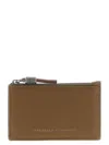 Brunello Cucinelli Zipper Card Holder In Brown