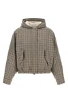 Brunello Cucinelli Shiny Zipper Pull Casual Jackets And Parka Beige