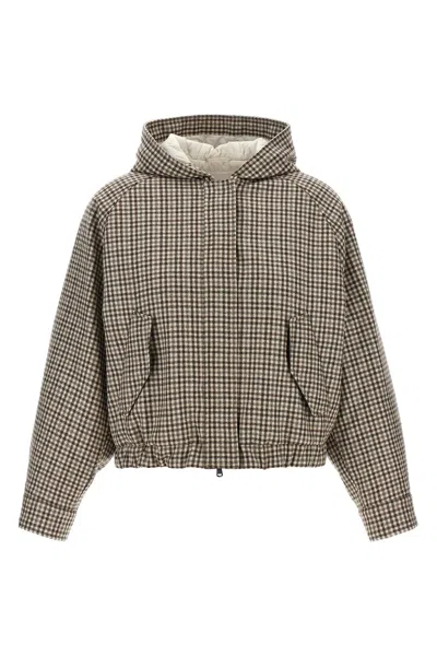 BRUNELLO CUCINELLI BRUNELLO CUCINELLI 'SHINY ZIPPER PULL' CHECK JACKET