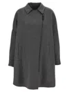 Brunello Cucinelli Shiny Zipper Pull Coat Coats And Trench Coats Gray In Gray
