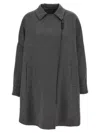 Brunello Cucinelli Shiny Zipper Pull Coat Coats And Trench Coats Gray