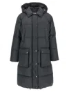 Brunello Cucinelli Quilted-design Hooded Down Coat In Gray