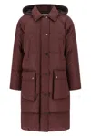 Brunello Cucinelli Shiny Zipper Pull Puffer Jackets Bordeaux In Burgundy