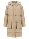 Brunello Cucinelli Shiny Zipper Pull Down Jacket In Neutral