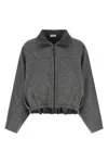 Brunello Cucinelli 'shiny Zipper Pull' Jacket In Gray