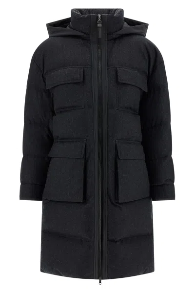 BRUNELLO CUCINELLI 'SHINY ZIPPER PULL' LONG DOWN JACKET