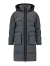 Brunello Cucinelli Shiny Zipper Pull Long Down Jacket In Blue