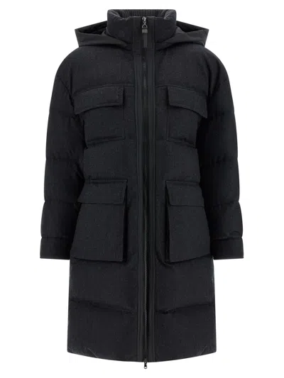 BRUNELLO CUCINELLI BRUNELLO CUCINELLI 'SHINY ZIPPER PULL' LONG DOWN JACKET