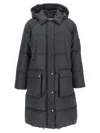 Brunello Cucinelli Quilted-design Hooded Down Coat In Gray