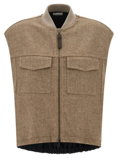 BRUNELLO CUCINELLI BRUNELLO CUCINELLI SHINY ZIPPER PULL' VEST