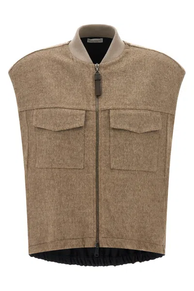 BRUNELLO CUCINELLI 'SHINY ZIPPER PULL' VEST