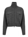 Brunello Cucinelli Shiny Zipper Pull Wool Cardigan