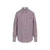 Brunello Cucinelli Logo Striped Long-sleeved Shirt In White