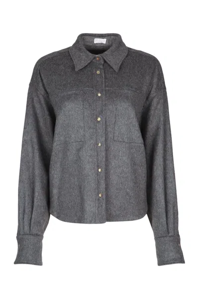 Brunello Cucinelli Shirts In Gray