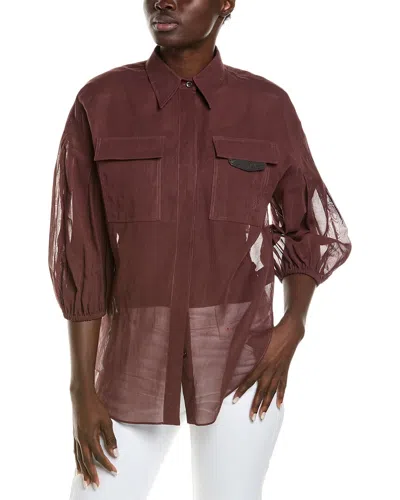 Brunello Cucinelli Shirt In Brown